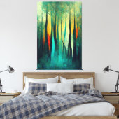 Wald, Abstrakte Kunst, Bäume, Moderne Kunst, Kunst Leinwanddruck (Insitu (Schlafzimmer))