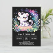 Wald Adorable Tiger Geburtstag Einladung (Stehend Vorderseite)