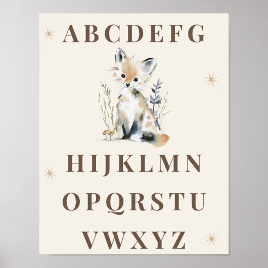 Wald Alphabet Kinderzimmer Druck Poster (Vorne)