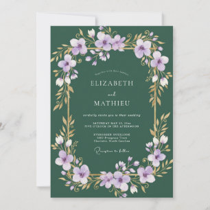 Wald-Amethyst-Reben-Hochzeit Einladung