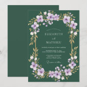 Wald-Amethyst-Reben-Hochzeit Einladung (Vorne/Hinten)