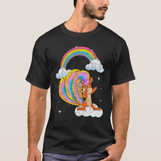 Wald Animal Rainbow Squirrelcorn Fantasy Squirre T-Shirt (Vorderseite)
