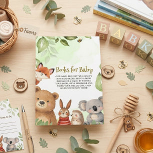 Wald-Aquarell Süße Tiere Baby-Party Begleitkarte