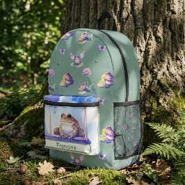 Wald-Aquarellfrosch auf einer Schaukelschule Bedruckter Rucksack