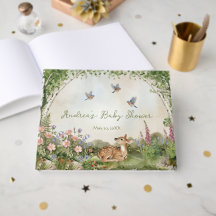 Wald Arch und Reh Baby Shower Gästebuch