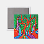 Wald auf den Hügeln Magnet (Vorderseite/Rückseite)