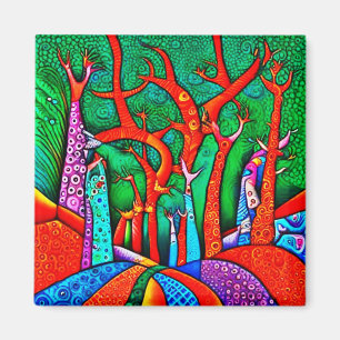 Wald auf den Hügeln Magnet