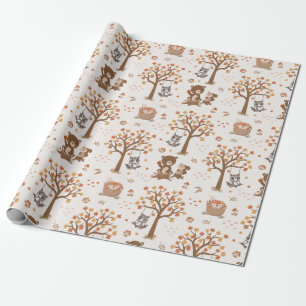 Wald-Baby-Bären Eichhörnchen Waschbär Baby Shower Geschenkpapier