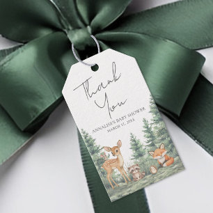 Wald-Baby-Party Dankeschön Geschenkanhänger