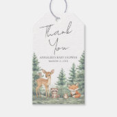 Wald-Baby-Party Dankeschön Geschenkanhänger (Vorderseite)