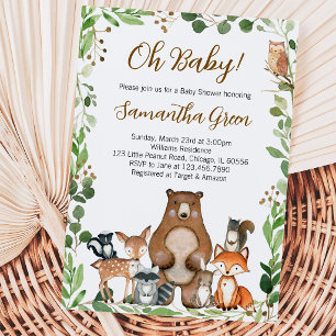 Wald-Baby-Party Einladung