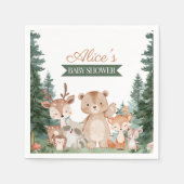 Wald-Baby-Party Greenery Wald-Tier-Serviette Serviette (Vorderseite)