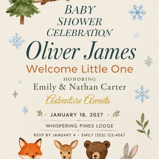 Wald-Baby-Party-Plakat Poster