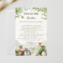 Wald-Baby-Party - Würde sie eher Spielkarte
