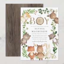 Wald-Baby-Shower-Einladung