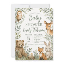Wald-Baby-Shower-Einladung