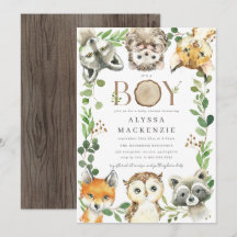 Wald-Baby-Shower-Einladung