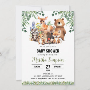 Wald-Baby-Shower-Einladung Waldtiere Einladung