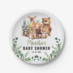 Wald-Baby-Shower-Einladung Waldtiere Pappteller