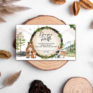 Wald-Baby-Shower-Windel-Raffle-Tickets Umschlag Begleitkarte