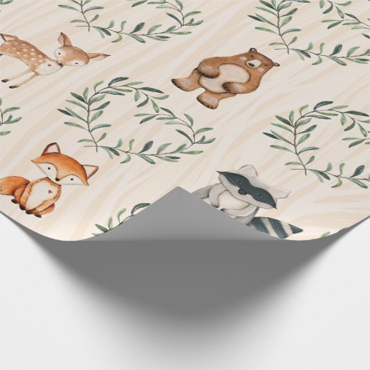 Wald-Baby-Tier Geschenkpapier (Ecke)