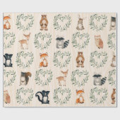 Wald-Baby-Tier Geschenkpapier (Flach)