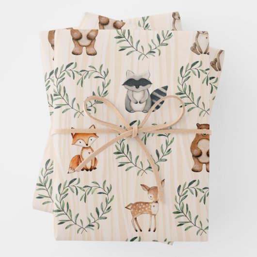 Wald-Baby-Tier Geschenkpapier Set (Beispiel)