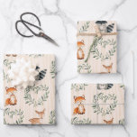 Wald-Baby-Tier Geschenkpapier Set<br><div class="desc">Woodland Baby Forest Animal Whimsical Design</div>