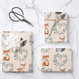 Wald-Baby-Tier Geschenkpapier Set