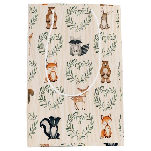 Wald-Baby-Tier Mittlere Geschenktüte (Vorderseite)