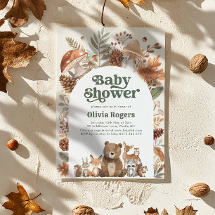Wald-Babyparty Fuchs Reh Bär Geschlechtsneutral Einladung