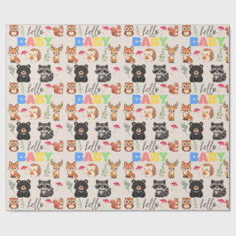 Wald-Babyparty Geschenkpapier