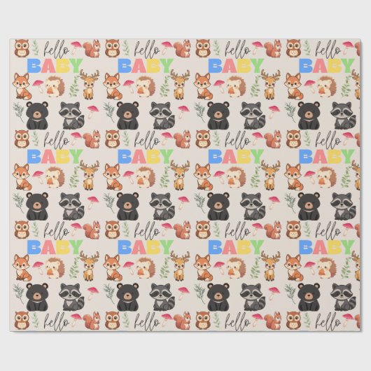 Wald-Babyparty Geschenkpapier (Flach)