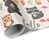 Wald-Babyparty Geschenkpapier (Rolleneckpunkt)