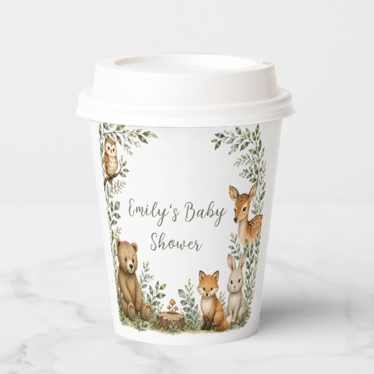 Wald-Babyparty-Papierbecher Pappbecher (Vorderseite)