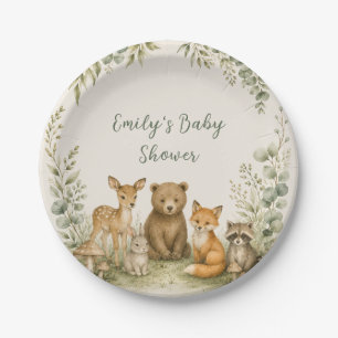 Wald-Babyparty-Papierplatte Pappteller