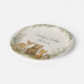 Wald-Babyparty-Papierplatte Pappteller (Schrägansicht)