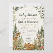 Wald-Babyshower Einladung (Vorderseite)