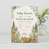 Wald-Babyshower Einladung (Stehend Vorderseite)
