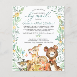 Wald-Babyshower-Einladung per Post im Budget