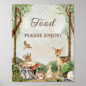 Wald-Babyshower-Essens-Tischplakat Poster (Vorne)