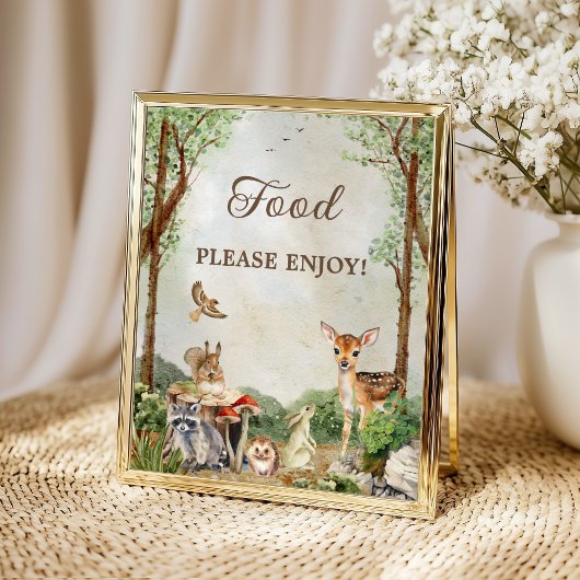 Wald-Babyshower-Essens-Tischplakat Poster