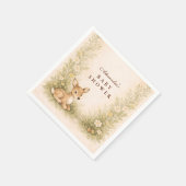 Wald-Babyshower für Neugeborene Serviette (Ecke)