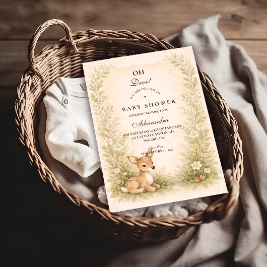 Wald-Babyshower im Wald Einladung