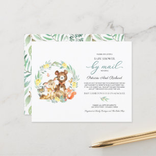 Wald-Babyshower-per-Paket Budget-Einladung