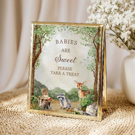 Wald-Babyshower-Verköstigungstisch-Plakat Poster