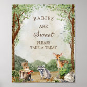 Wald-Babyshower-Verköstigungstisch-Plakat Poster (Vorne)