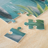 Wald Bach Wald Wasserfälle Aquarell Puzzle (Seite)