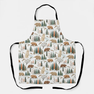 Wald-Bär & Forellen-Muster Wald-Wildtier-Pi Schürze