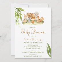 Wald Bär Schaf Hase Fuchs Baby Shower